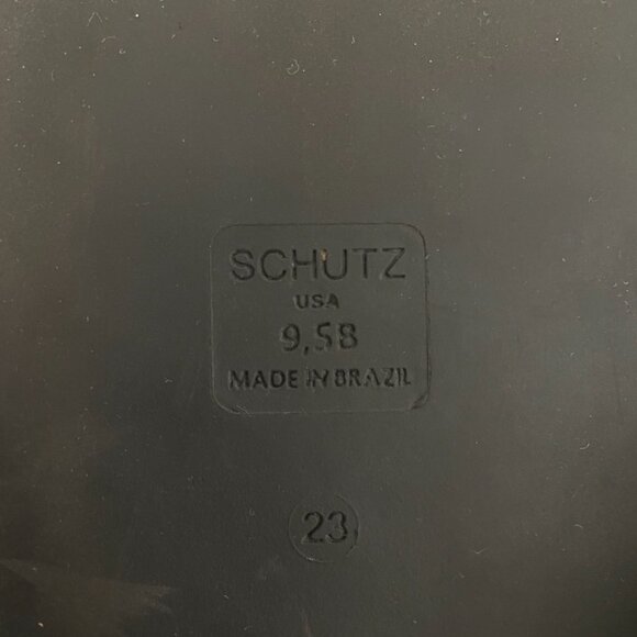 Schutz Black and Gold Sandals Size 9.5 - Picture 4 of 5